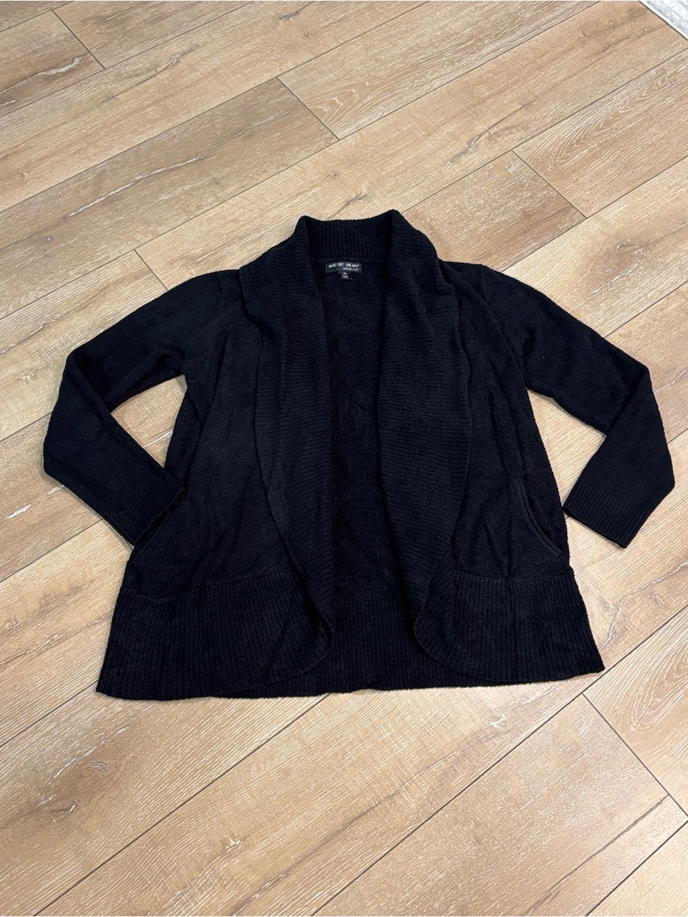 Barefoot Dreams CozyChic Lite Black Open Front Cardigan L/XL Soft Luxe - Picture 2 of 7
